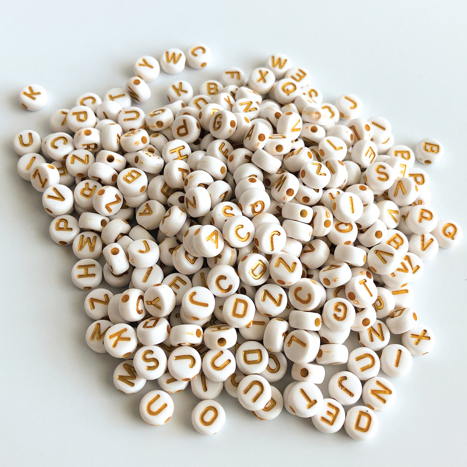 Letter Beads Gold 300 pieces of Acrylic Round Letter Beads Etsy