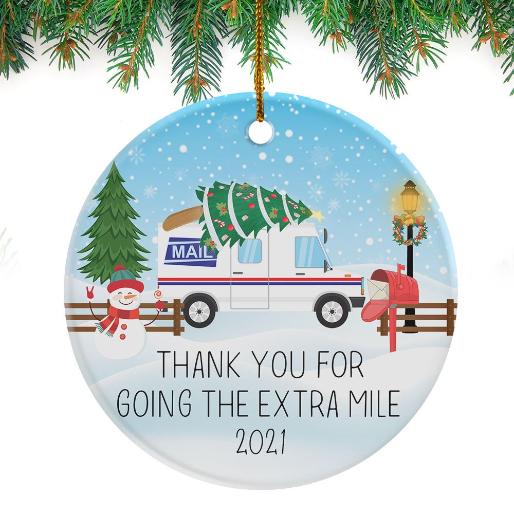 Mail Carrier Christmas Ornament Thank You for Going the Extra Etsy UK