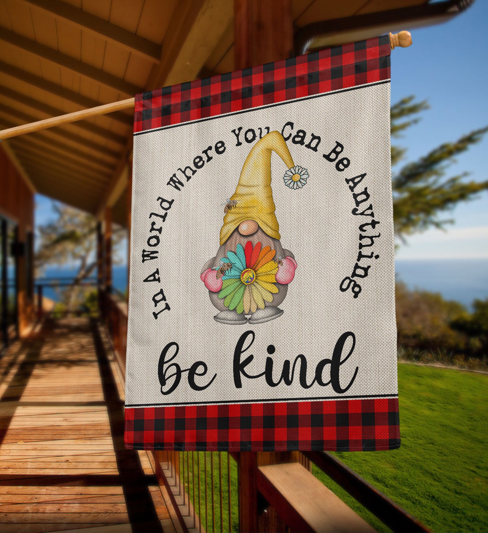 Be Kind Flag In A World Where You Can Be Anything Vintage Etsy