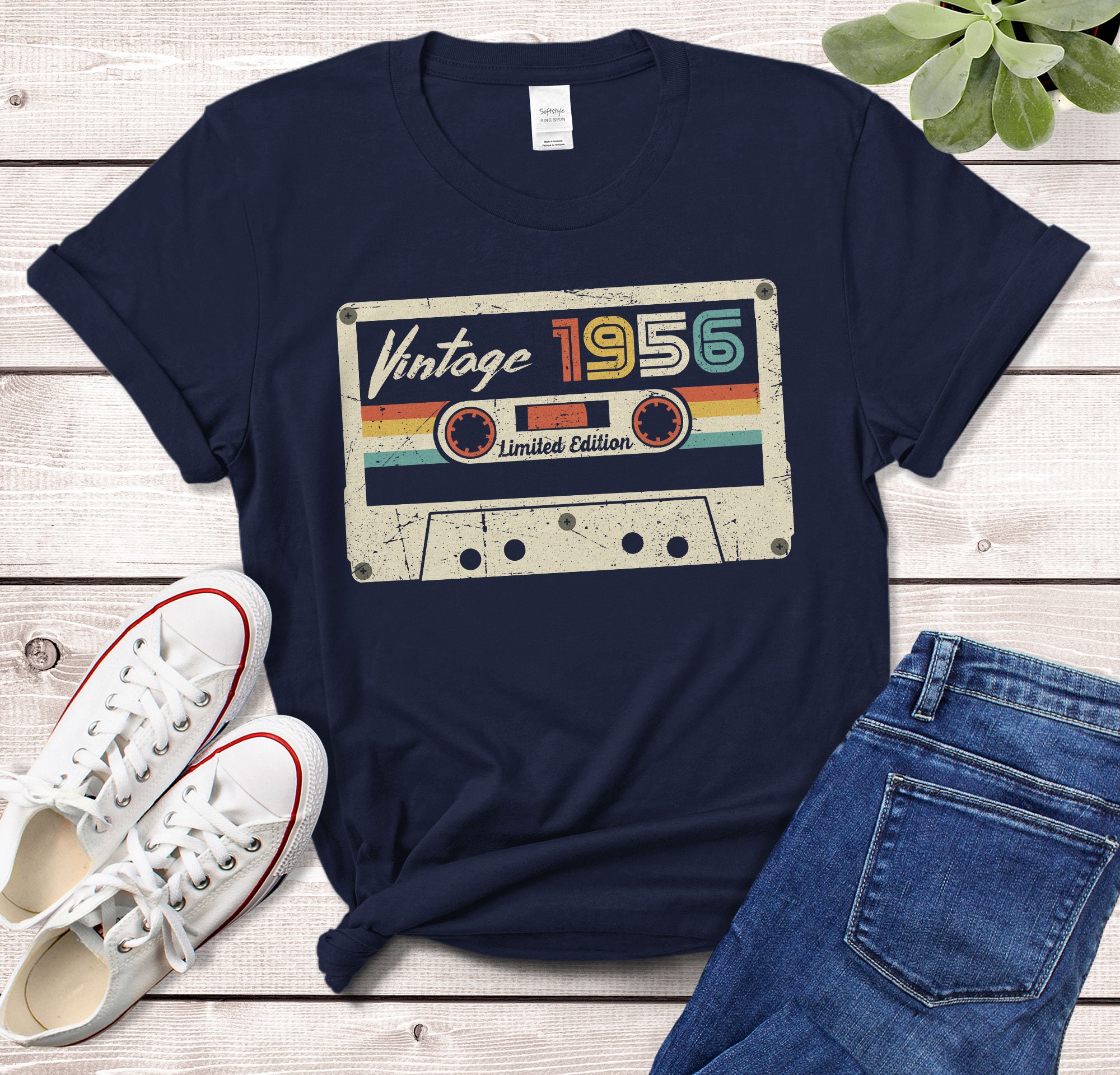 Vintage 1956 Retro Cassette TShirt Made in 1956 64th birthday Etsy