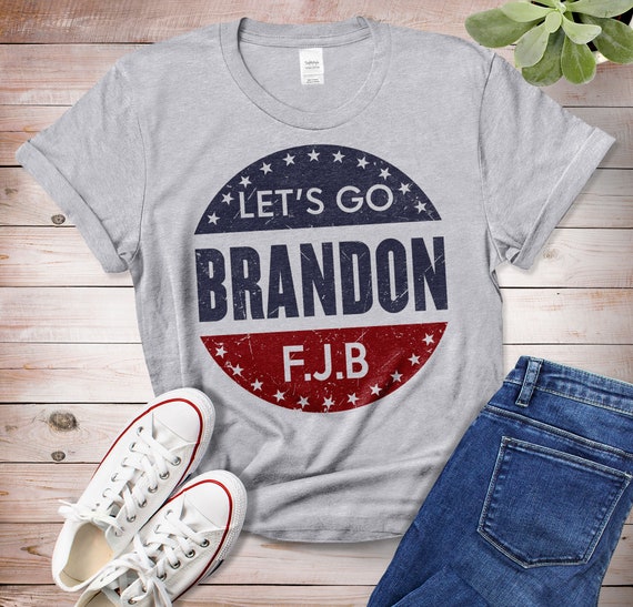 Let's Go Brandon Shirt For Men Or Women Conservative Anti Liberal Patriotic FJB Funny Sarcastic Vintage US Flag Republican T-Shirt