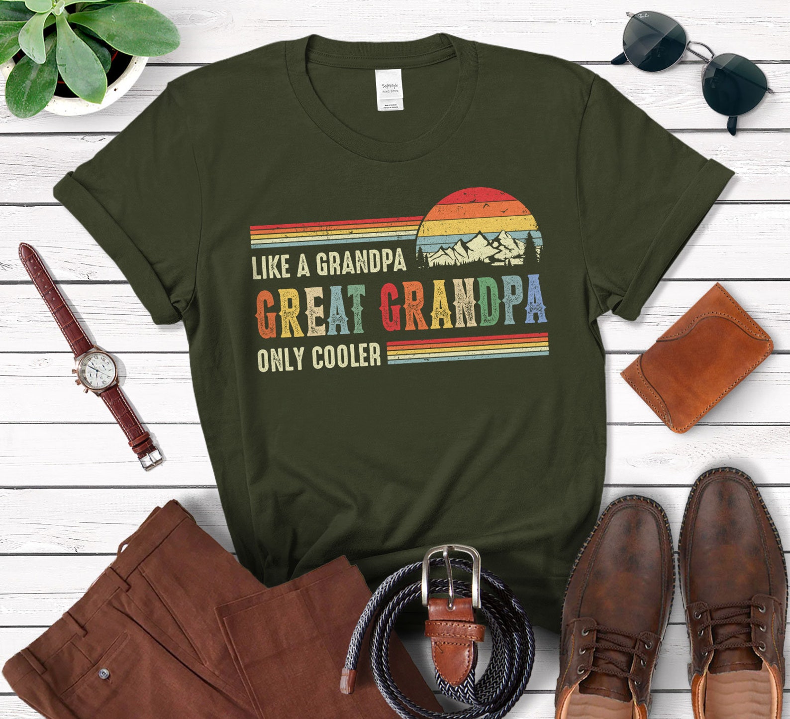 Great Grandpa Like a Grandpa Only Cooler Shirt for Men Vintage | Etsy