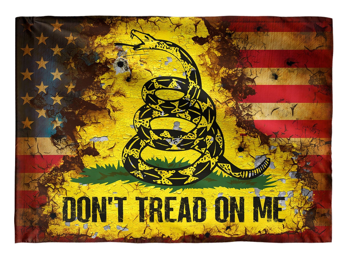 Don't Tread On Me Gadsden Flag Distressed American Flag Etsy