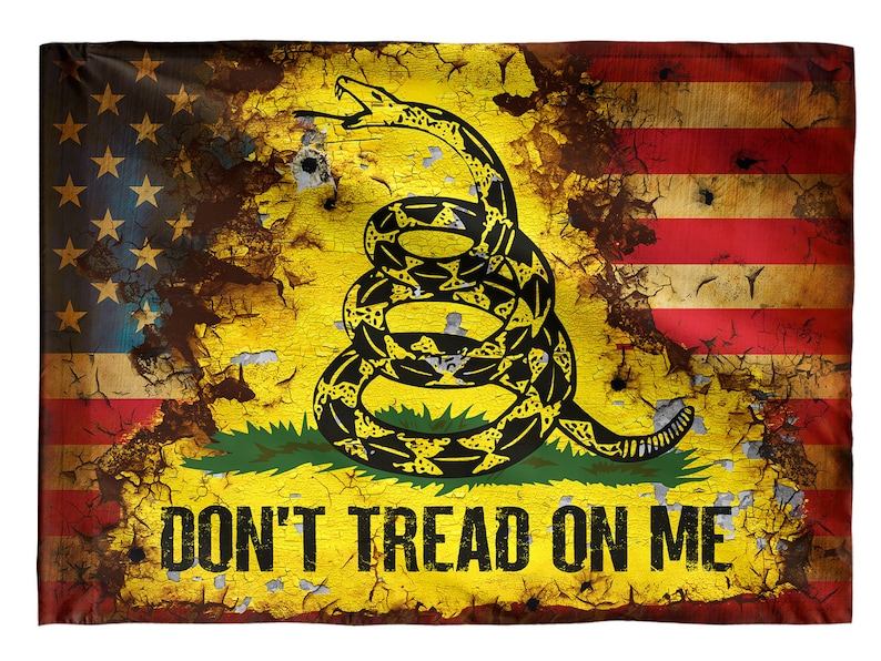Don't Tread on Me Gadsden Flag Distressed American Flag Etsy