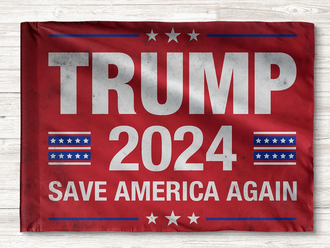 Trump 2024 Save America Again House Flag Make America Great Etsy