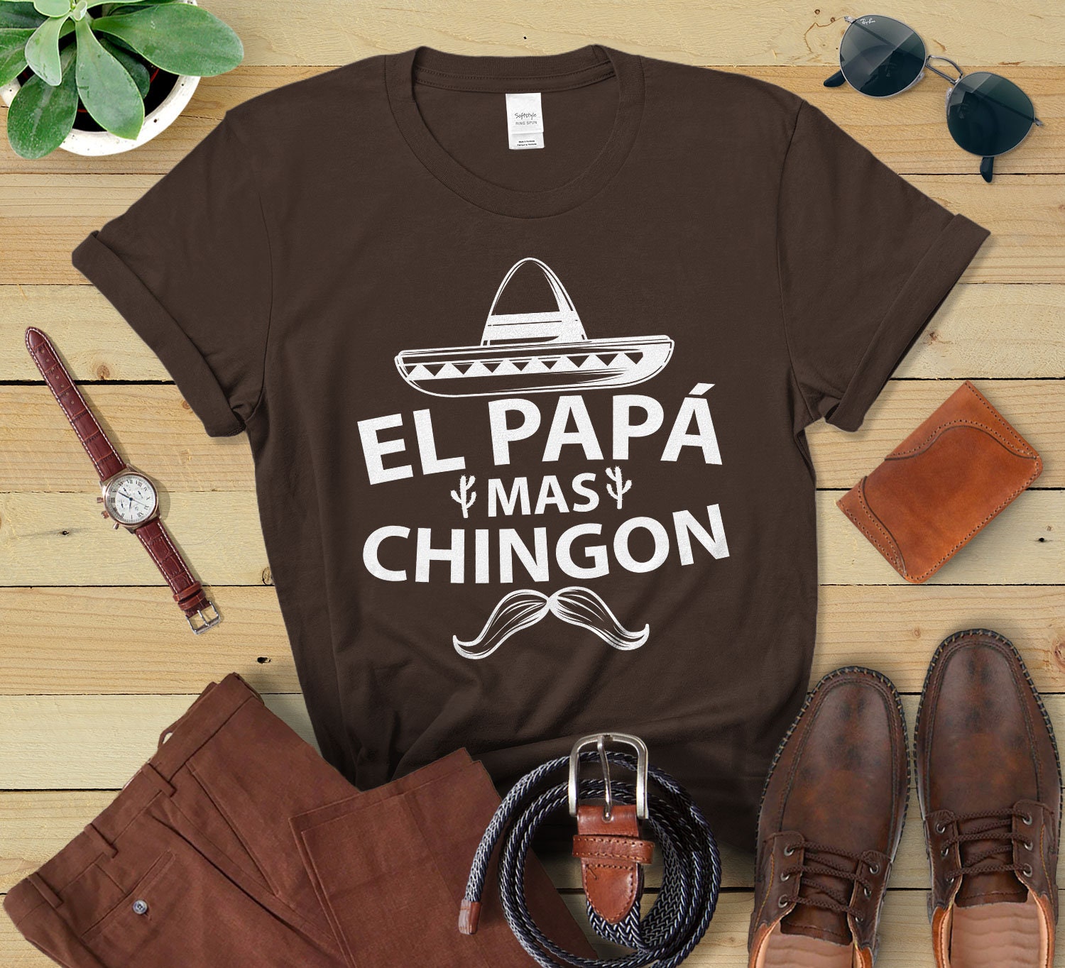 El Papa Mas Chingon Shirt für Männer Spanisch Vatertag El Papa Mas Chingon Shirt für Männer Spanisch Vatertag
