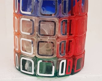 Barrel cube 4x4 translucent edition. And metallic stickers.