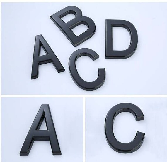 Kistioa 3D Metal Car Emblem Sticker - Customizable Black Chrome Letters (1" H) For DIY
