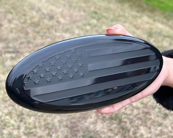 9&#39;&#39; or 7&quot; Oval Emblem for Ford F150 F250 F350,  Black American Flag Emblem