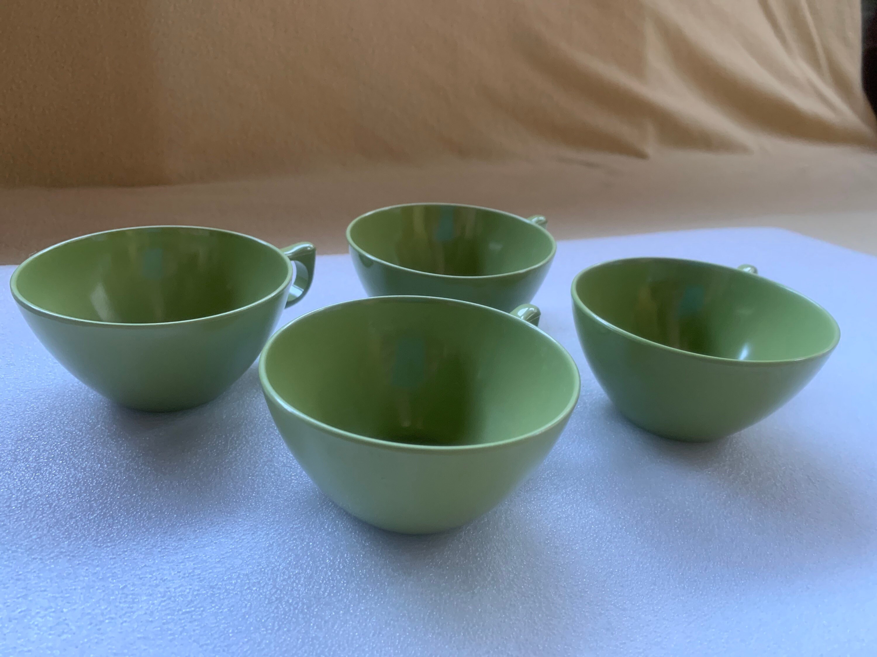 Four Vintage Aztec Melmac Dinnerware Olive Green Coffee or Tea Etsy