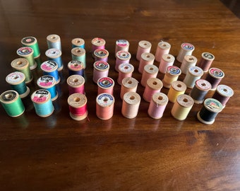 43 Vintage Thread Lot Coats & Clark Star Ivory