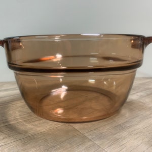 Hornillo vintage para baño maría Corning Ware Amber Vision V-20-B, fabricado en Francia