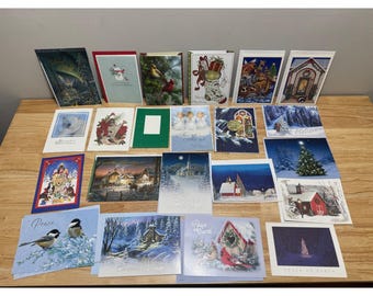 22 Weihnachtskarten Feiertage Neujahr Unbenutzt