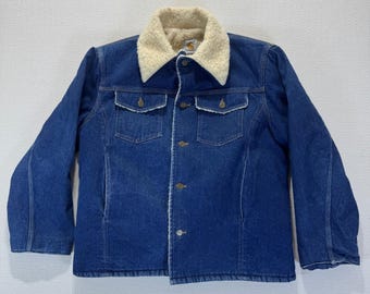 Vintage Carhartt Sherpa gefüttert Jeansjacke Quilt gefüttert Ärmeln Größe groß