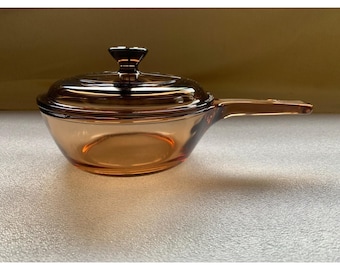vintage Corning Ware Amber Vision 0,5 litre sauteuse avec couvercle PYREX P81C