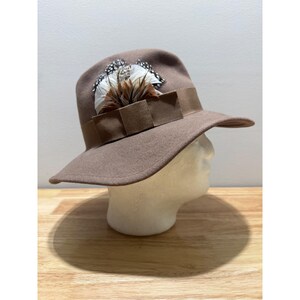 Vintage Union Made Angora Wool Cloche Hat Beige Ribbon Bow Sequin Accent Women\'s Cloche Vintage Hats for Women for sale - eBay main image 4