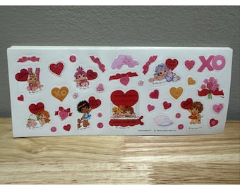 Vintage 1984 Hallmark Valentines Stickers 21 Volle Blätter