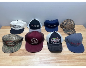 Vintage verstellbare Trucker Hat Baseball Caps Lot von 8 OSFM