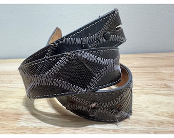 Justin Genuine Lizard Made in USA Gürtel Größe 36 Keine Schnalle