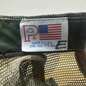 Vintage USA Made Camo chasse moustiquaire masque Mossy Oak Mask M81 chapeau casquette snapback image 9