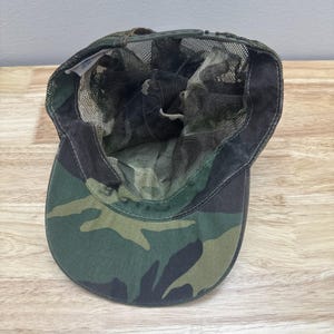 Vintage USA Made Camo chasse moustiquaire masque Mossy Oak Mask M81 chapeau casquette snapback image 7