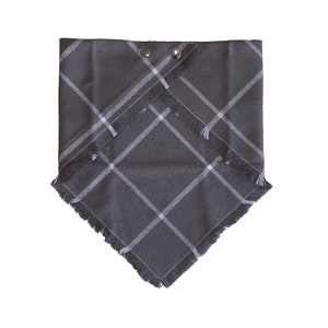 Gray Windowpane Flannel Dog Bandana