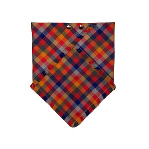 Goldfish Plaid Flannel Dog Bandana