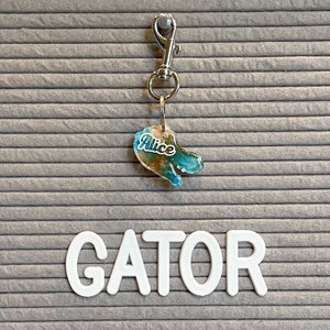 Gator Shaped Resin Dog Tag