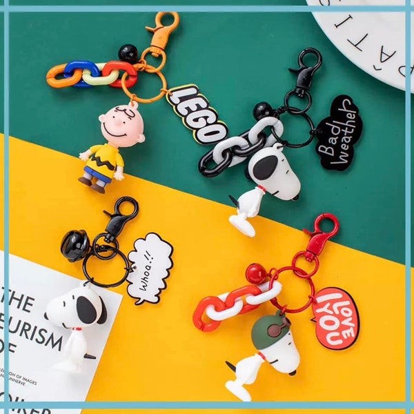 PEANUTS Snoopy Famille Cartoon Personnages Joli Porte-clés / Porte-clés Charme / Téléphone portable / Sac Car' Pendentif Fun Keychain