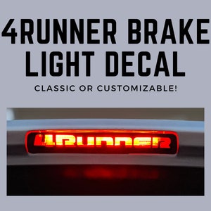 4Runner Brake Light Decal // Customizable Third Brake Light Vinyl Sticker // Spoiler Brake Light // For 5th Generation 4Runner (2010-2024)