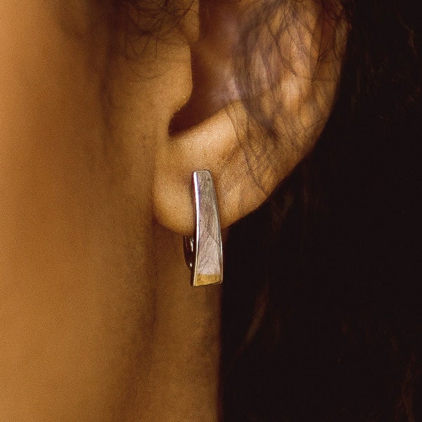 Avangard 925 silver earrings dainty minimalist jewelry