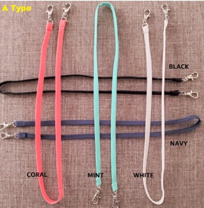 3 / 5PCS SET Lanyards Neck Strap For Face Mask, Assorted Color, Washable, Reusable 