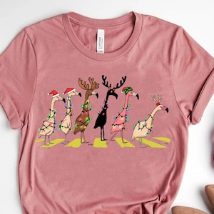 Christmas Flamingo tshirt, Flamingo  Christmas Shirt For Women, Funny Animals Christmas shirt, Flamingo  Lover Gift, Funny Christmas Shirt