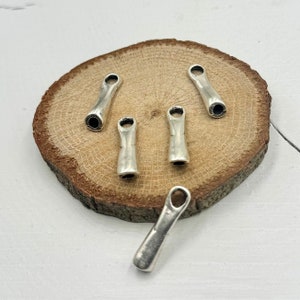 Antique Silver Zamak Cord Ends: 26mm Leather Bracelet End Caps (10 Pcs)