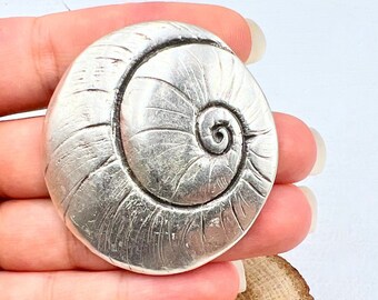 Silver Seashell Necklace: Spiral Rope Chain, Beach Wedding Jewelry
