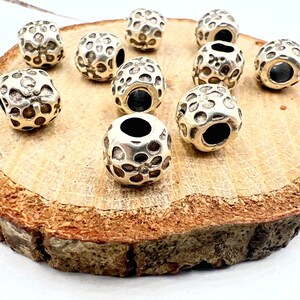 10 Pcs Antique Brass Flower Beads: Zamac Floral Spacer Beads