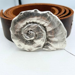 1 Pcs Ocean Lover Gift Idea, Silver Seashell Belt Buckle, Buckle For Snap Leather Belt,  Shell Belt Buckle, GS204