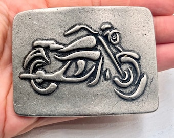 Motorrad Gürtelschnalle: Dark Silver Biker Schnalle für 40 mm Gürtel