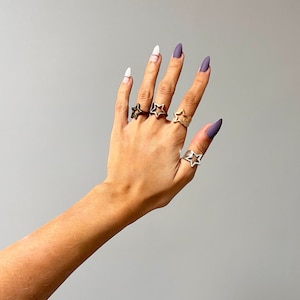 1 Pcs  Thick Star Ring, Falling Star Ring, Fashion Ring, Band Ring, Star Jewelry Set,  Star Ring and Star Earring, Hippie Jewelry, R230