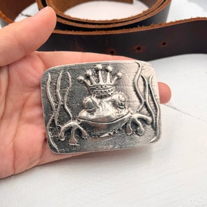 1 Classic Frog Belt Buckle, Frog Belt Buckle, Animal Buckle for Leather Belts, Buckle for Leather Straps, Nature Inspired Gift Idea, GS111