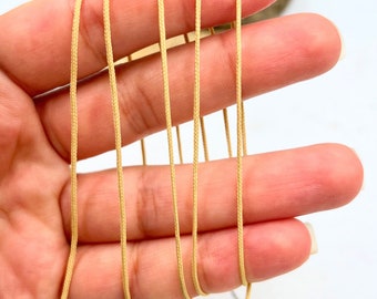 Yellow Gold Parachute Rope: Braided Cord for Jewelry Tassels