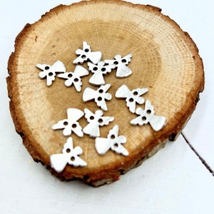 30 Antique Silver Angel Charms: 2-Hole Connector Pendants