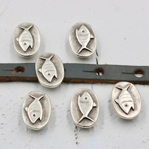 Silver Tropical Fish Slider Beads: Zamak Ocean Charms (10 Pcs)