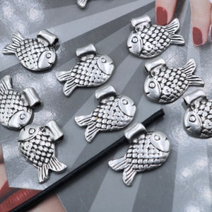 10 Pcs Ocean Themed Charms, Fish Charms, Fish Sea Creatures, Fish Charms for Jewelry Making, zm716