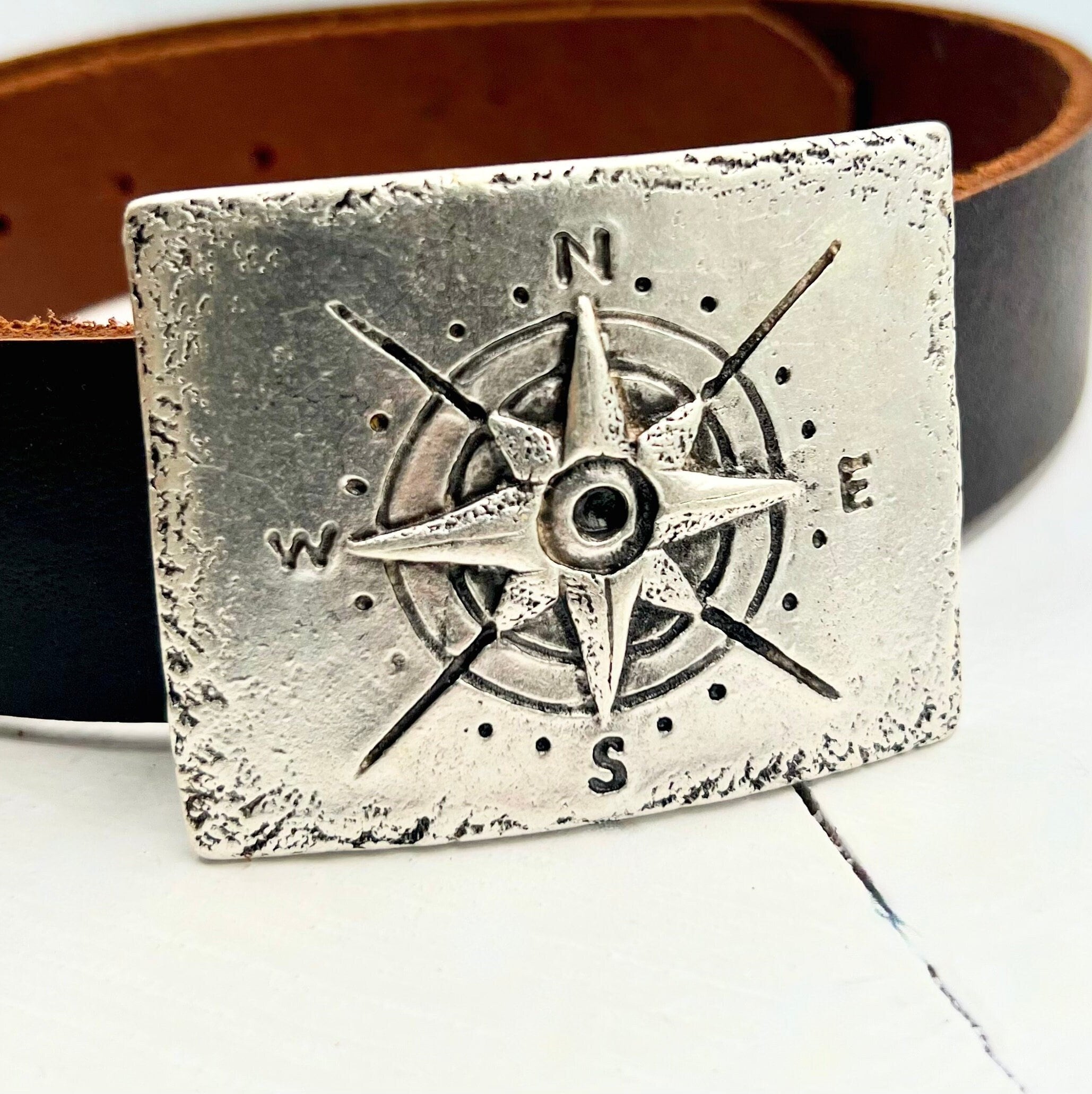 1 Pcs Compass Belt Tip, Large Sailor Belt Buckle, Unisex