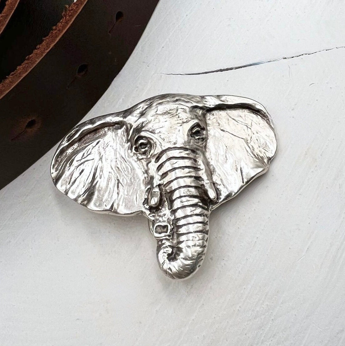 Silver Tone Elephant Belt Buckle: Boho Animal Accessory - Etsy display picture 1