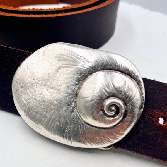 Silver Snail Shell Belt Buckle: Zamak Pewter, Fits 40mm Belts - Etsy