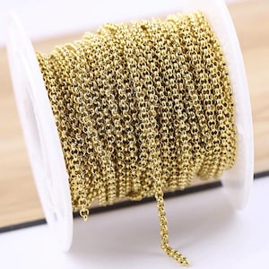 1 meter Gold Plated Rolo Chain, gold plated jewelry chain, jewelry making diy accessories, wholesale price Jewelry & Findings, YZ01