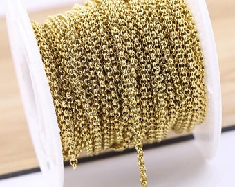 Gold Plated Rolo Chain (1 meter): DIY Jewelry Making