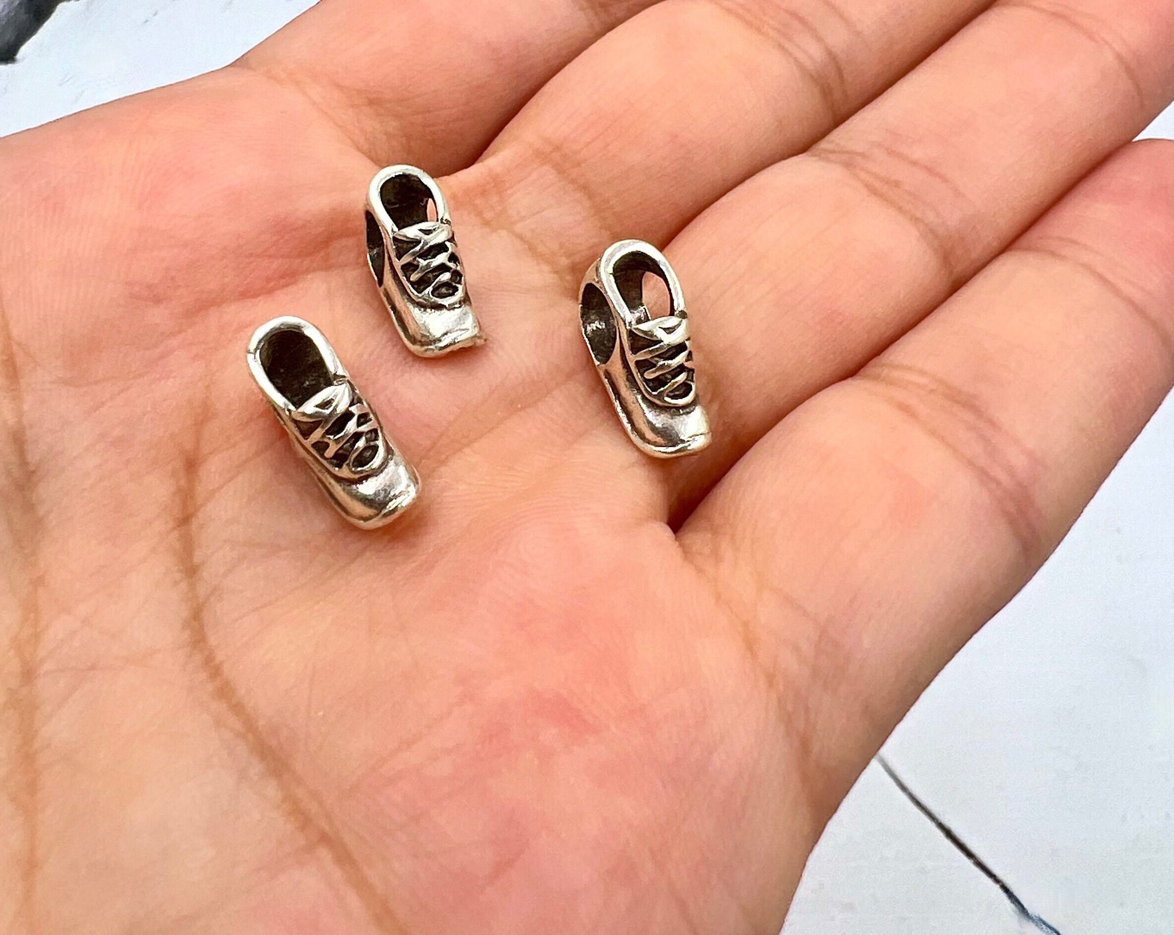 10 Pcs Running Shoe Jewelry, Charms Sneakers Charms, Antique